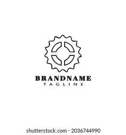 Bicycle Sprocket Logo Icon Design Template Modern Vector