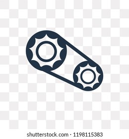 Bicycle sprockets vector icon isolated on transparent background, Bicycle sprockets transparency concept can be used web and mobile