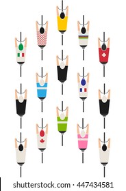 Bicycle squad top view illustration. Tour de France. Bike race.