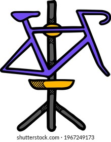 bicycle stand hand drawn icon  vector illustration