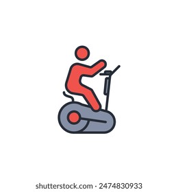 Vector de bicicleta estática. Icono de estilo lineal editable.Ilustración de estilo lineal para el uso de Diseño web,logo.Symbol.