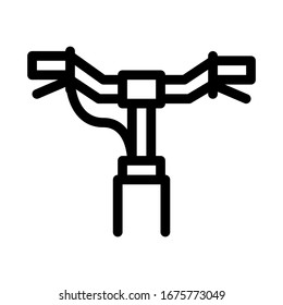 Vector del icono del volante de la dirección de la bicicleta. Símbolo de la rueda de dirección de la bicicleta de contorno. Ilustración de símbolo de contorno aislado