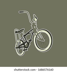 Bicycle sticker icon. Isolated flat vector design element.