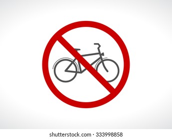 bicycle stop forbidden icon sign