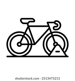 Ilustración vectorial de línea de iconos de almacenamiento de bicicletas