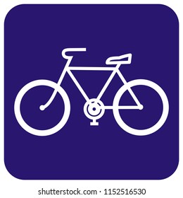 bicycle storage, sign, blue frame, button, vector icon