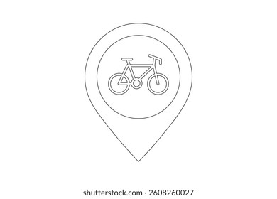 Bicycle Store Navigation Marker Icon, bike store map marker icon, cycling store location pin symbol, cycling shop location vector, bicycle shop map pointer icon