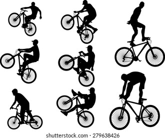 bicycle stunts 5 vector silhouette