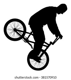 Bicycle Stunts Vector Silhouette Isolated On Stock Vector (Royalty Free ...