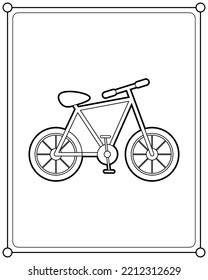 Bicycle suitable for children's coloring page vector illustration