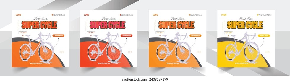 bicycle super sale Social Media Post And Web Banner Design Template bundle