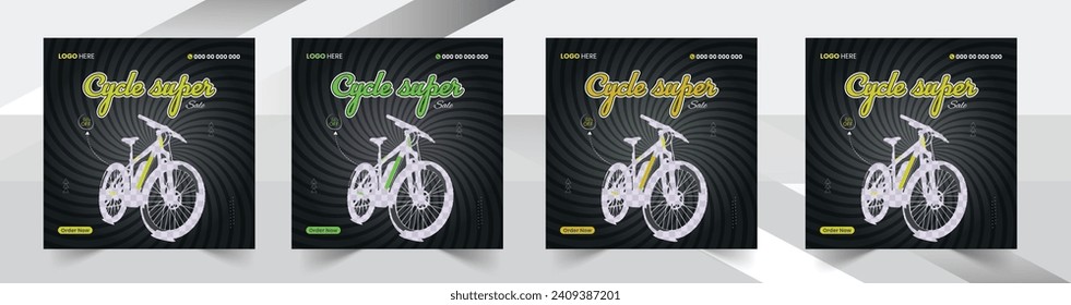 bicycle super sale Social Media Post And Web Banner Design Template bundle