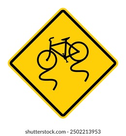Bicycle Surface Condition warning road sign. Vector