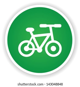 Bicycle symbol on green button,vector