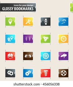 Bicycle symbol vector glossy bookmarks for your design