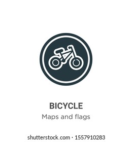 Bicycle symbol vector icon on white background. Flat vector bicycle symbol icon symbol sign from modern maps and flags collection for mobile concept and web apps design.