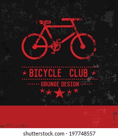Bicycle symbol,grunge vector
