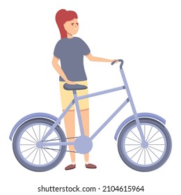 Vector de dibujos animados del icono del profesor de bicicleta. Viaje de otoño. Carácter deportivo