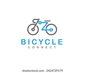 tecnología de la bicicleta conectar logo icono símbolo plantilla de diseño ilustración inspiración