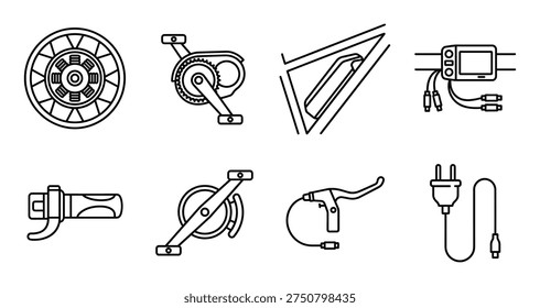 Bicycle technical parts assembly featuring electric drive system elements including motor hub and control interface