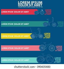 Bicycle Template for diagram, graph, presentation and chart. Travel concept with options. Vector style.