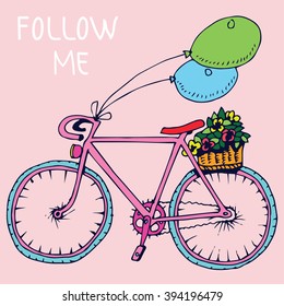 Bicycle with text.
