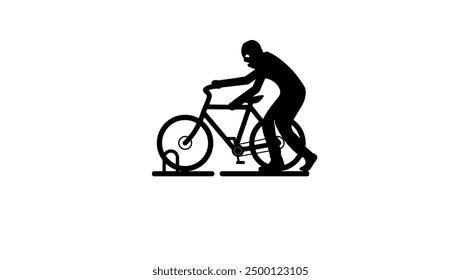 Bicycle Theft, Black Isolated Silhouette