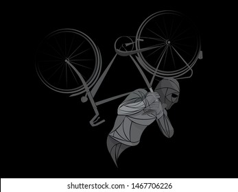 bicycle thieves. the burglar bike. Thief stealing a bike vector