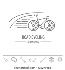 Bicycle thin line design logo template. Vector illustration