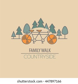 Bicycle thin line design logo template. Vector illustration