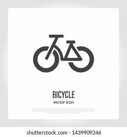 Bicycle thin line icon. Transport public sign. Vector illustration.