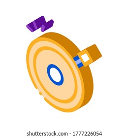 Vector del icono del neumático de la bicicleta. Signo de neumático de bicicleta isométrica. Ilustración de símbolo aislado de color