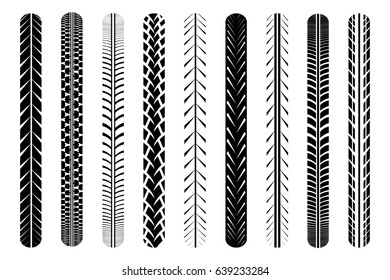 Bicycle Tires, Wheels. Vector Set.