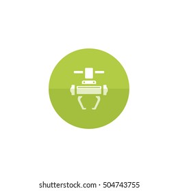 Bicycle tool icon in flat color circle style. Transportation sport spare parts tool remove crank set repair maintenance