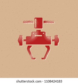 Bicycle tool icon in halftone style. Grunge background vector illustration.