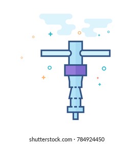 Bicycle tool icon in outlined flat color style. Vector illustration.