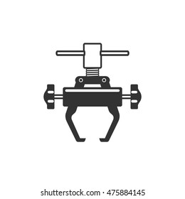 Bicycle tool icon in single color. Transportation sport spare parts tool remove crank set repair maintenance