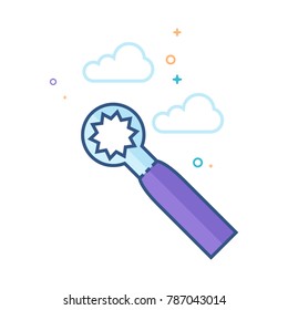 Bicycle tools icon in outlined flat color style. Vector illustration.
