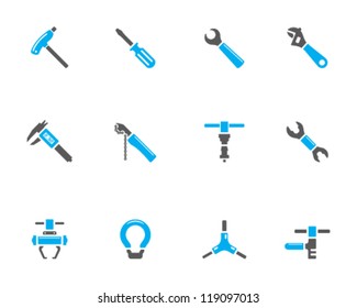 Bicycle tools icon series in duo tone color style