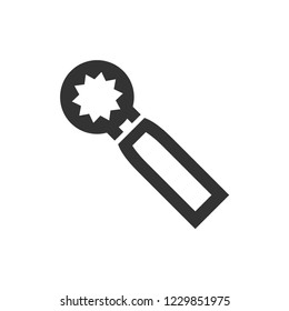Bicycle tools icon in thick outline style. Black and white monochrome vector illustration.