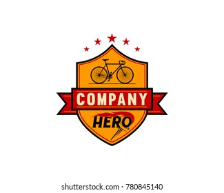 Bicycle Torch Cup of Fire Champion Games Achievement with Shield and Ribbon Company Logo