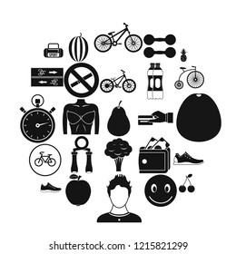 Bicycle tour icons set. Simple set of 25 bicycle tour vector icons for web isolated on white background