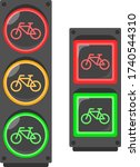 Bicycle traffic light. Sporty lifestyle. Road safety.