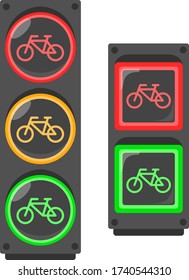 Bicycle traffic light. Sporty lifestyle. Road safety.