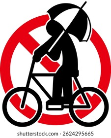 Bicycle traffic rules prohibition pictogram mark, prohibition icon