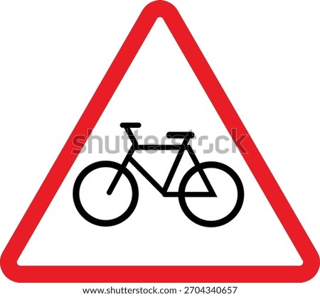 Bicycle Traffic Warning Sign isolated on white background