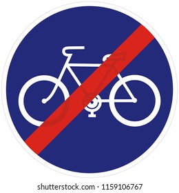 Bicycle trail, path, road sign, blue frame, vector icon