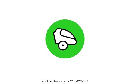 bicycle trailer icon vector logo template. simple icon. on white background