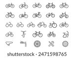 bicycle Transport Icon. Black simple thin line icon vector illustration.