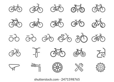 bicycle Transport Icon. Black simple thin line icon vector illustration.